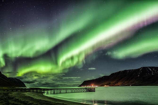 The northern lights over Reykjavik