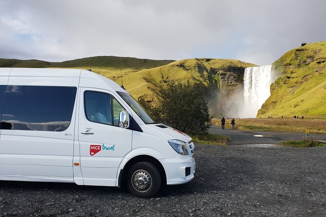 2-Day Highlights of Iceland | Land of Ice & Fire-Small Group Tour - Day 1: Seljalandsfoss close-up, glacier views, and Reynisfjara at sunset