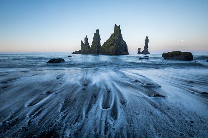 2-Day South Coast Waterfalls, Jokulsarlon Glacier Lagoon and Hike from Reykjavik - Reynisfjara black sand beach: basalt cliffs, big waves, seabirds in season