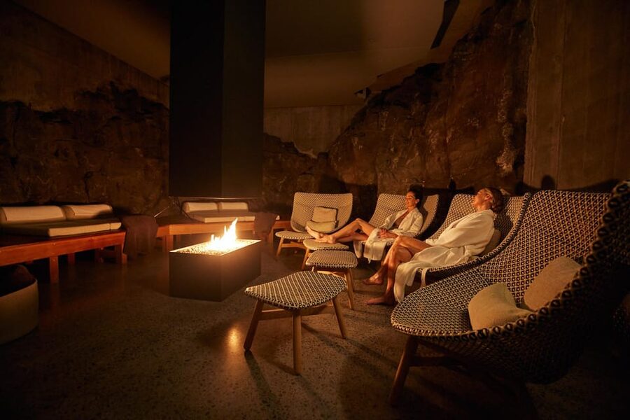 Blue Lagoon: Retreat Spa Experience & Private Changing Suite - Sauna, steam cave, fireplace, viewing deck, and the cold plunge option