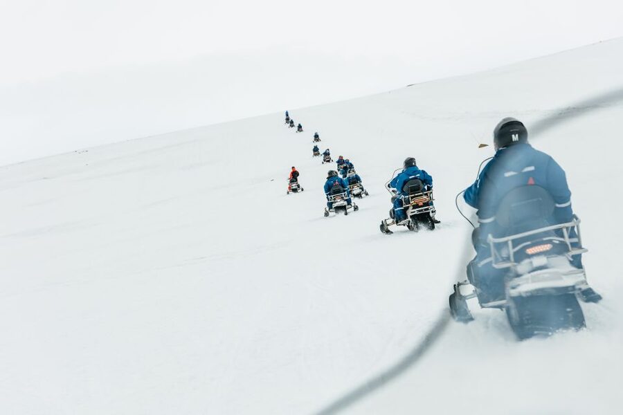 From Reykjavik: Golden Circle and Glacier Snowmobile Tour - Gullfoss waterfall: 32 meters on two levels of power