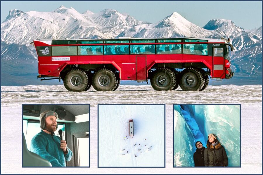 Gullfoss: Ice Cave and Glacier Tour in Glacier Monster Truck - Kjölur and Skalpanes by Monster Glacier Truck, With Real View Time
