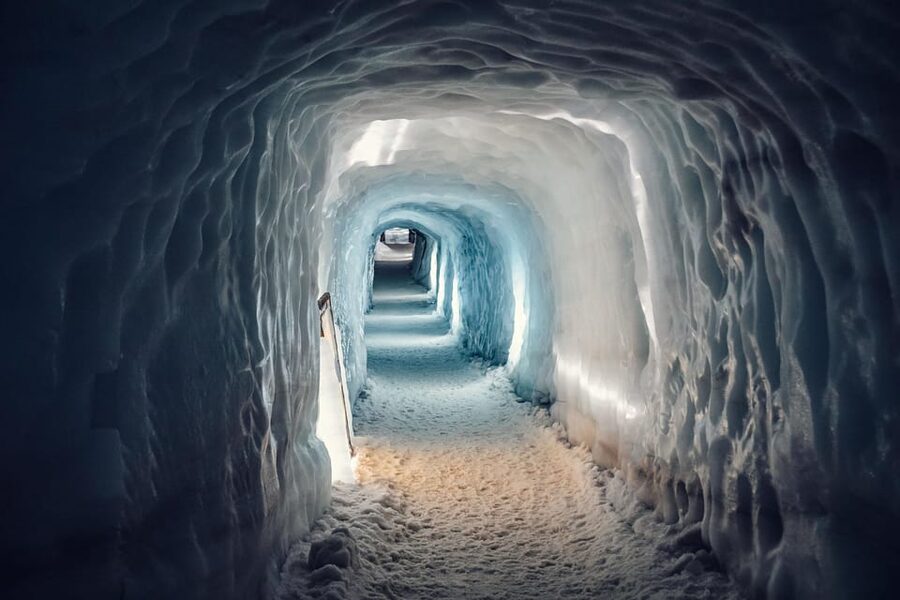 Into the Glacier: Snowmobile + Langjökull Ice Tunnel Combo - Walking Through the Ice Tunnel: Layers, Volcanic Ash, and Time Markers