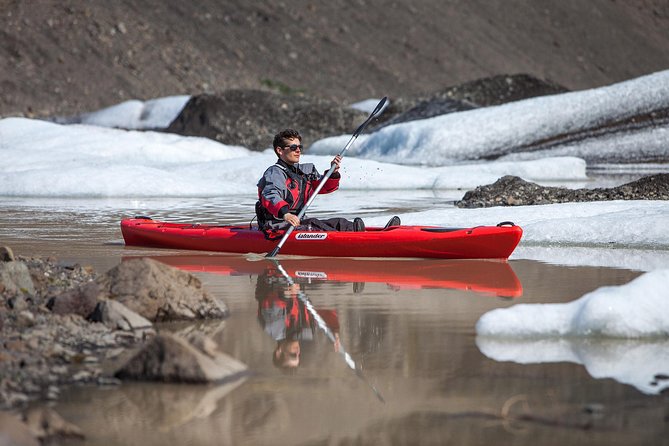 Kayaking on the Sólheimajökull Glacier Lagoon - Dry suits, sit-on-top kayaks, and beginner instruction that keeps you comfortable