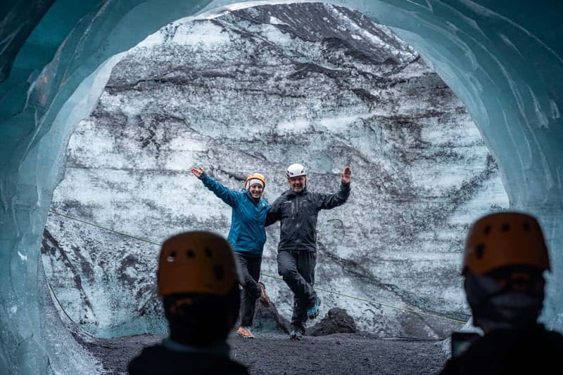 Reykjavik: Katla Ice Cave & South Coast Waterfalls Tour - Entering the Katla Ice Cave: blue ice, black ash, and careful footing