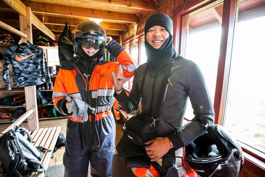 Vik: Mýrdalsjökull Snowmobile Adventure - The 2.5-hour flow: base camp to glacier truck to the ice